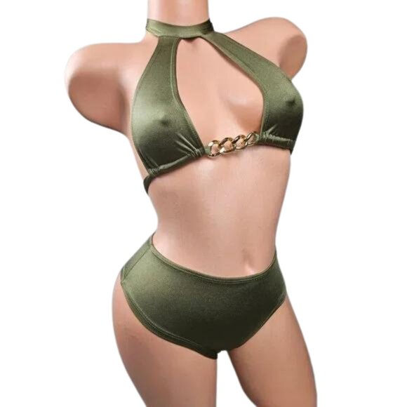 Hand Crafted Other - Olive Green Short Set (S)